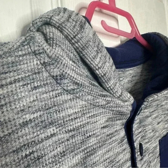 Old Navy Thermal Hoodie Pullover Blue & Grey Size XL (14-16) - Picture 5 of 16